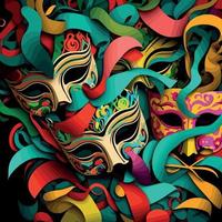 ornate colorful venetian mask vector