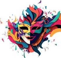 ornate colorful venetian mask vector