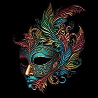 ornate colorful venetian mask vector