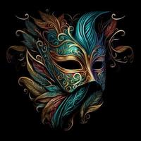 ornate colorful venetian mask vector