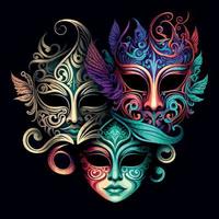 ornate colorful venetian mask vector