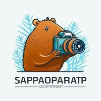 capybara photograph as a funny way to illustrate nature photographer vector