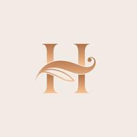 natural massage beauty logo template letter H vector