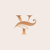 natural massage beauty logo template letter Y vector