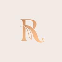 natural massage beauty logo template letter R vector