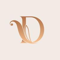 natural massage beauty logo template letter D vector