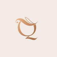 natural massage beauty logo template letter Q vector