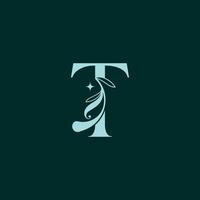 stylish floral beauty logo royal logo T vector