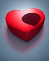 Red Color Love Heart Shape photo