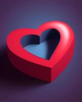 Red Color Love Heart Shape photo