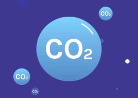 Ilustración de vector plano de concepto de moléculas de gas tóxico de dióxido de carbono co2.