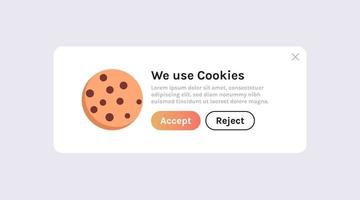 protección de la información de datos personales cookie y página web de Internet utilizamos el concepto de política de cookies ilustración vectorial plana. vector