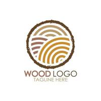 wood logo template icon illustration design vector, used for wood factories, wood plantations, log processing, wood furniture, wood warehouses with a modern minimalist concept vector