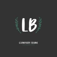 LB Initial handwriting and signature logo design with circle. Beautiful design handwritten logo for fashion, team, wedding, luxury logo. vector