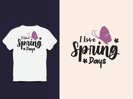 diseño de camiseta de tipografía de primavera vector