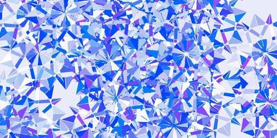 Light pink, blue vector texture with bright snowflakes.