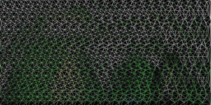 Light green, yellow vector triangle mosaic pattern.