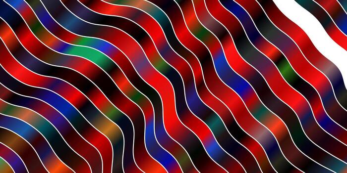 patrón de vector multicolor oscuro con líneas torcidas.