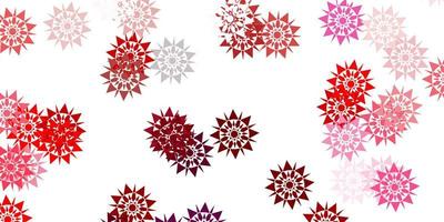 Light pink, red vector template with ice snowflakes.