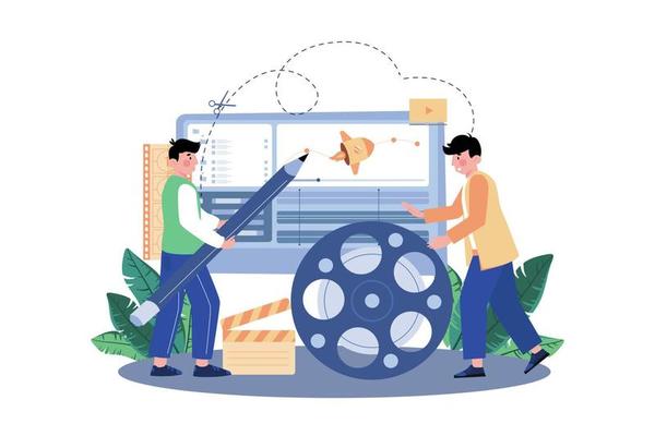 Motion Designer Illustration concept on white background