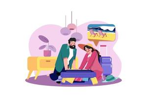 The Couple Has A Problem With Packing For The Trip vector