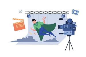 Superhero Movie-Making Scene With Special Effects vector