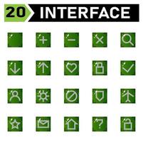 Interface icon include blank, square, interface, plus, add, new, open, minus, delete, remove, cross, close, search, looking, find, zoom, magnifying, download, arrow, down, upload, up, hearth, like vector