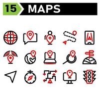 Maps And Navigation icon include globe, world, map, navigation, chat, communication, message, pin, user, road, location, destination, phone, place, signal, navigation, laptop, search, find vector