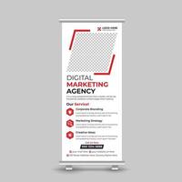 Corporate creative modern roll up banner stand template design or Portable stands business rollup banner layout Free Vector