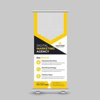 Professional Modern Elegant Corporate Business Roll Up Banner Template Minimal Design, Creative Professional X Banner Standee for Your Company and Multipurpose Use Free Vector