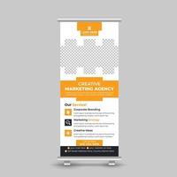 Modern minimal clean business roll up banner stand for exhibition Free Vector