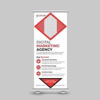 Modern corporate business standee rollup banner design template Free Vector