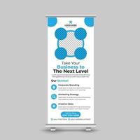 Corporate modern business roll up banner standee template Free Vector