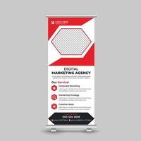 Modern Creative business roll up banner standee template for shop and exhibition Free Vector