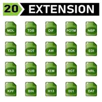 file extension icon include  mdl, tdb, dif, potm, nbp, txd, not, aw, rox, edi, mls, cub, xem, bgt, nrl, kpf, bin, h13, 001, dat, file, document, extension, icon, type, set, format, vector, symbol vector