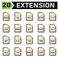 file extension icon include xdna, sq, hyv, styk, u10, vok, mbg, xft, topc, h17, imt, pj2,ta9, tmx, wjr, ald, t12, prdx, seo, kdc, vector