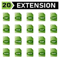 File Extension icon include vmt, h12, zmc, fmat, capt, i5z, vcs, bld, clp, prs, hst, ppsm, ali, sqr, hdf, aifb, kpr, nitf, xlc, dvo, file, format, extension, document, sign, vector