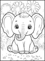 Cute Animals Coloring Pages for kids vector