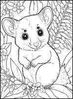 Cute Animals Coloring Pages for kids vector