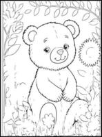 Cute Animals Coloring Pages for kids vector