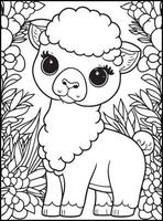 Cute Animals Coloring Pages for kids vector