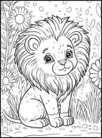 Cute Animals Coloring Pages for kids vector