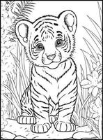 Cute Animals Coloring Pages for kids vector