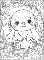 Cute Animals Coloring Pages for kids vector