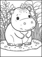 Cute Animals Coloring Pages for kids vector