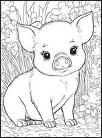 Cute Animals Coloring Pages for kids vector