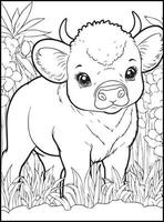 Cute Animals Coloring Pages for kids vector