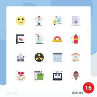 Pack of 16 Modern Flat Colors Signs and Symbols for Web Print Media such as coding program copyright developer app Editable Pack of Creative Vector Design Elements