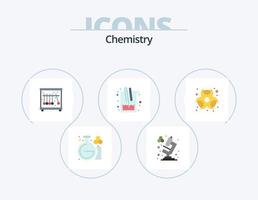 paquete de iconos planos de química 5 diseño de iconos. químico. químico. péndulo. laboratorio. ciencia vector