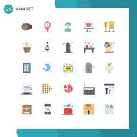 Set of 25 Commercial Flat Colors pack for screen code cloud programming people Editable Vector Design Elements